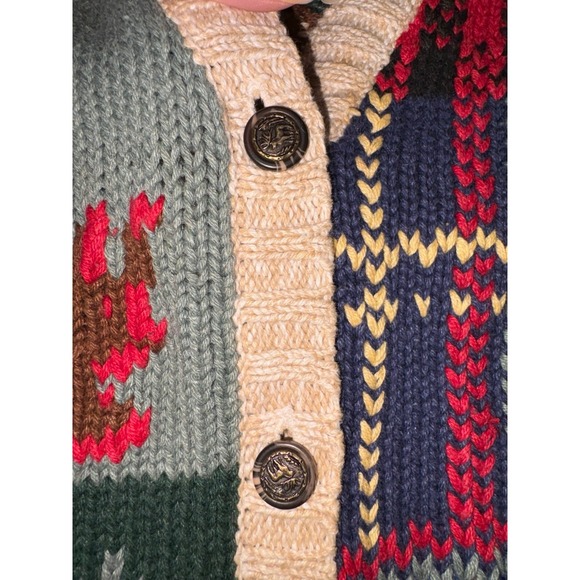 Vintage Gina Peters Sweater Vest Womens Medium Multicolor Patchwork Ramie 90s - Picture 3 of 5